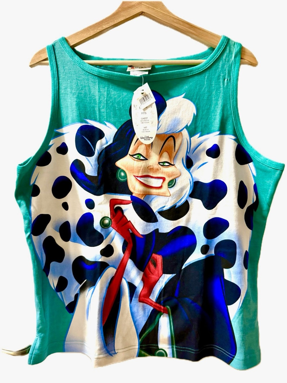 Vintage Disney Cruella De Vil Graphic Tank Top - Deadstock New with tags